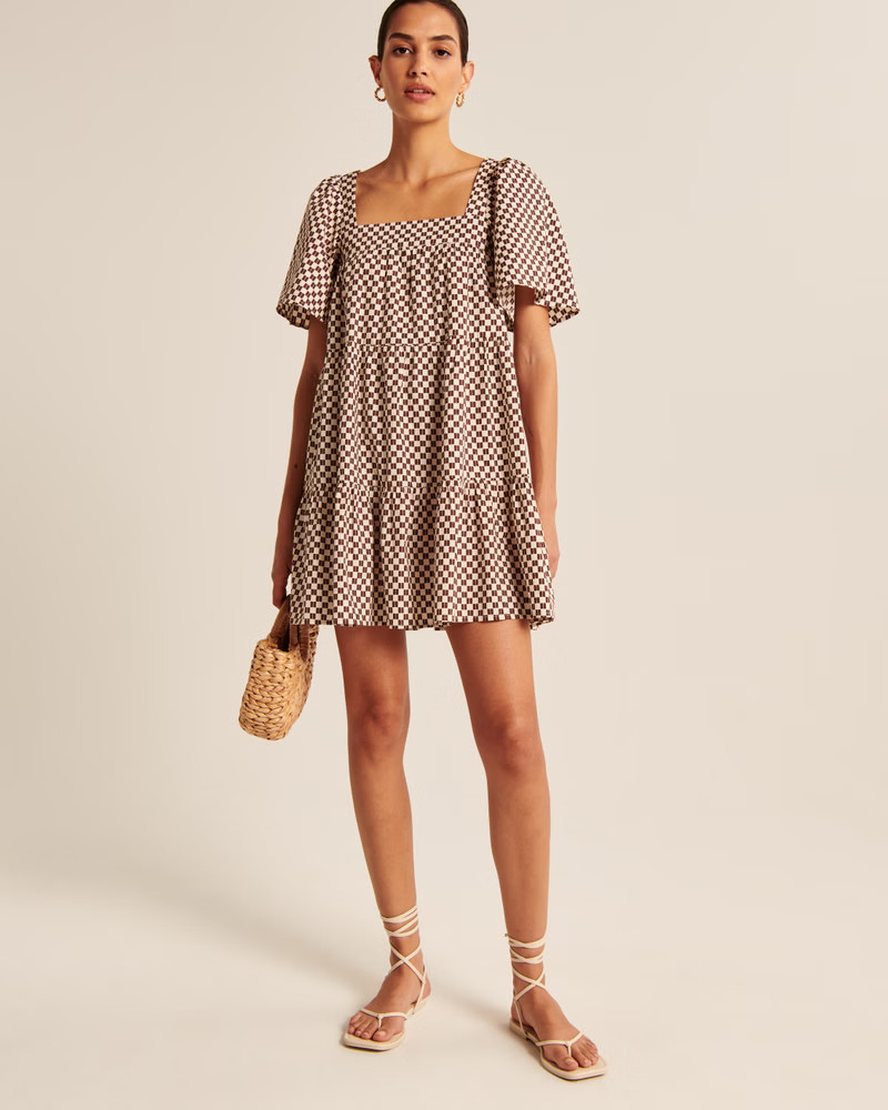 Women's Angel Sleeve Trapeze Mini Dress | Women's Dresses & Jumpsuits | Abercrombie.com | Abercrombie & Fitch (US)