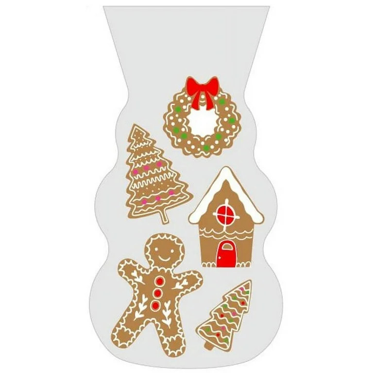 Holiday Time 20ct Cello Christmas Treat Bags 5"x9" with 20 White Twist Ties-Gingerbread Man | Walmart (US)