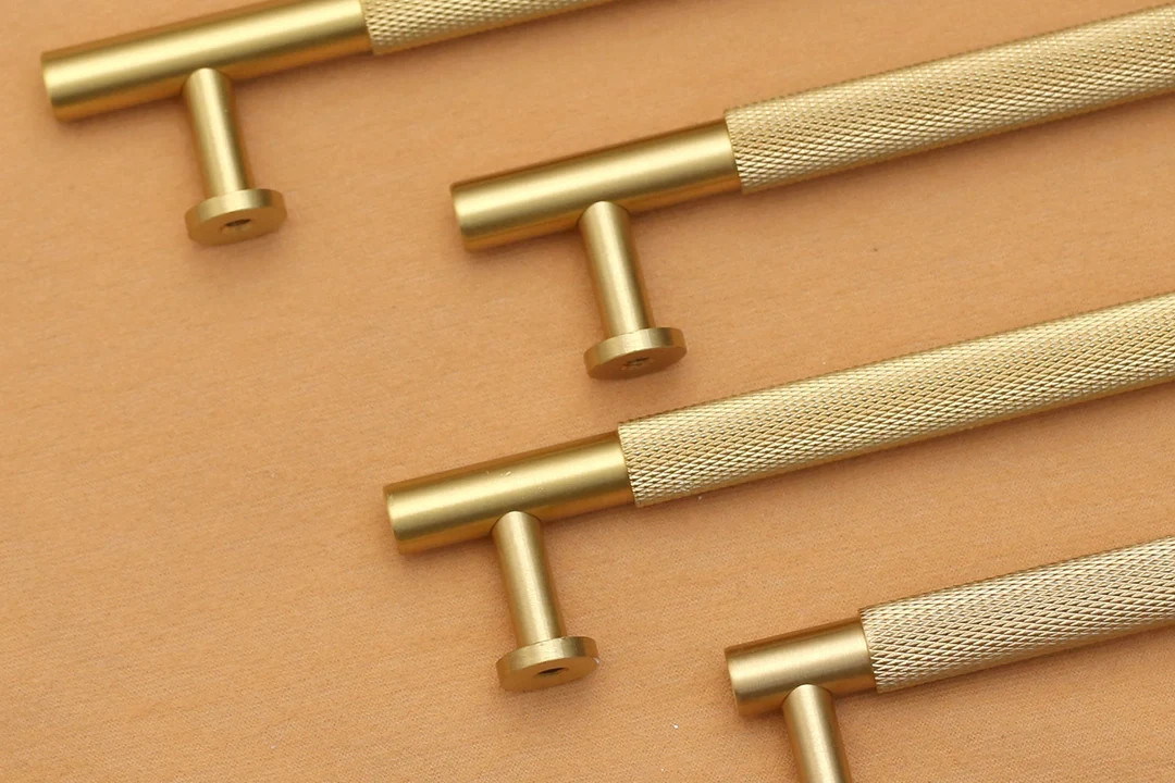 Golden Knurled Cabinet Handles Pulls Knobs, Brass Gold Drawer Knobs Pulls Handles, Wardrobe Cupbo... | Etsy (US)