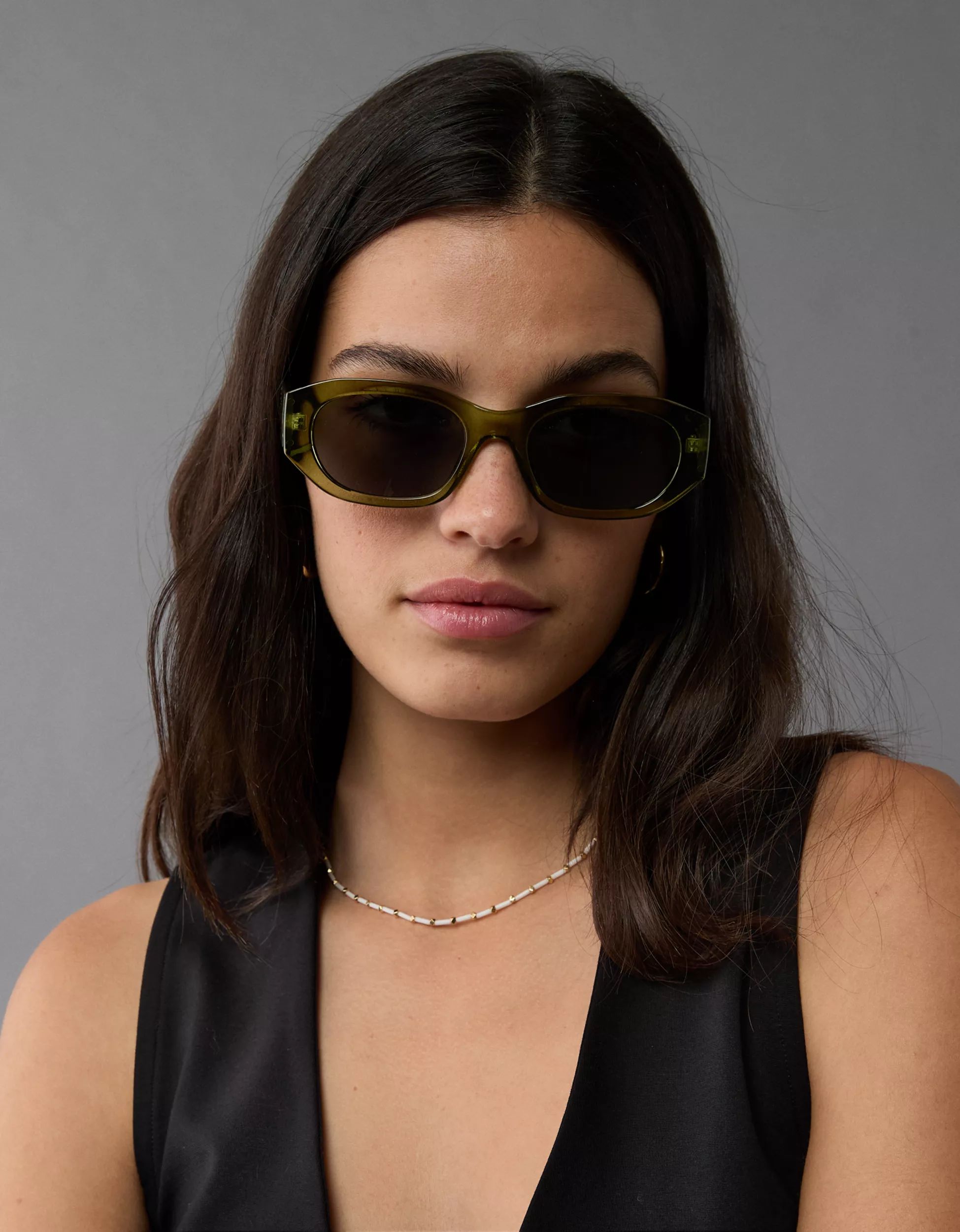 AEO Angular Olive Sunglasses | American Eagle Outfitters (US & CA)