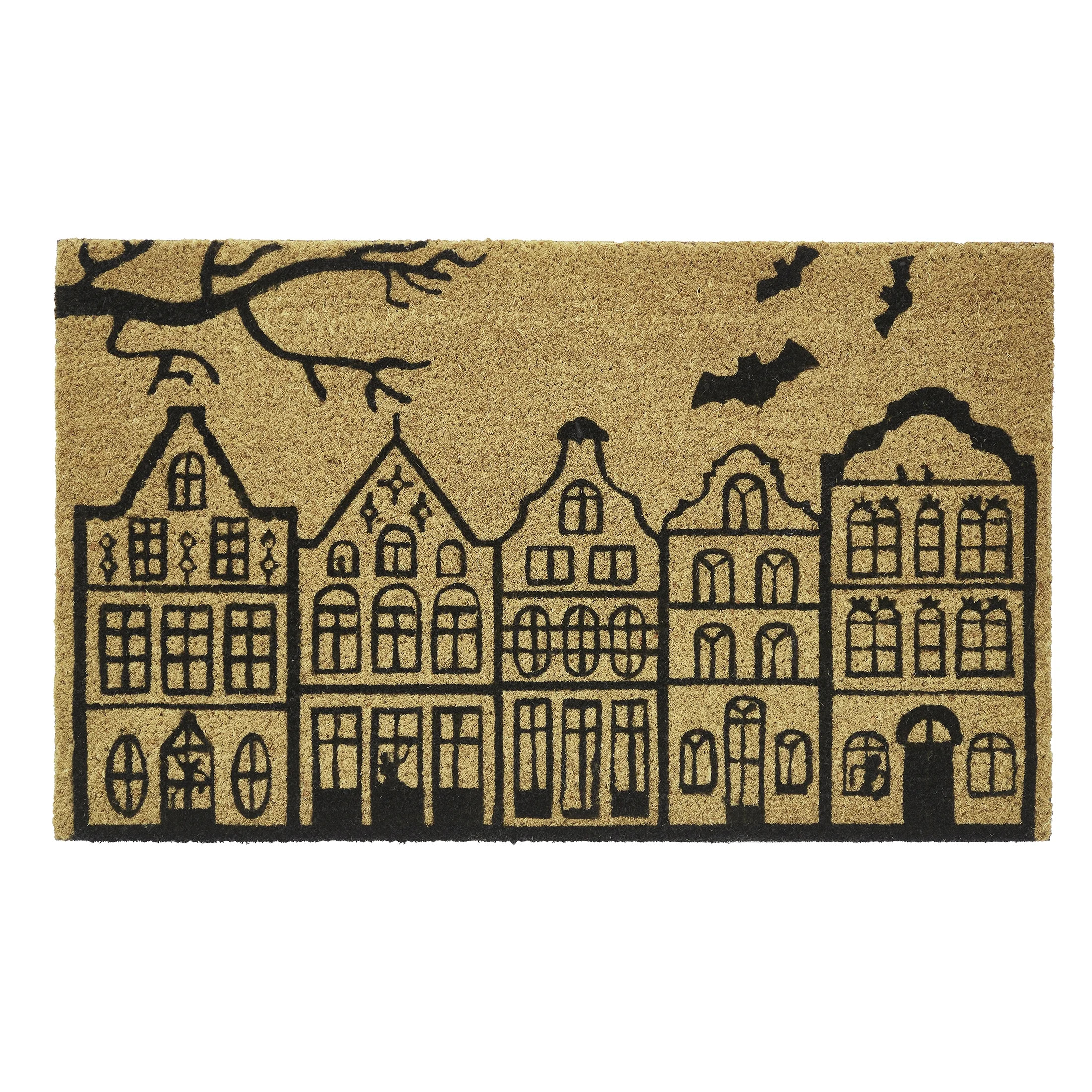 My Texas House Natural/Black Bats Halloween Outdoor Coir Doormat, 18" x 30" | Walmart (US)
