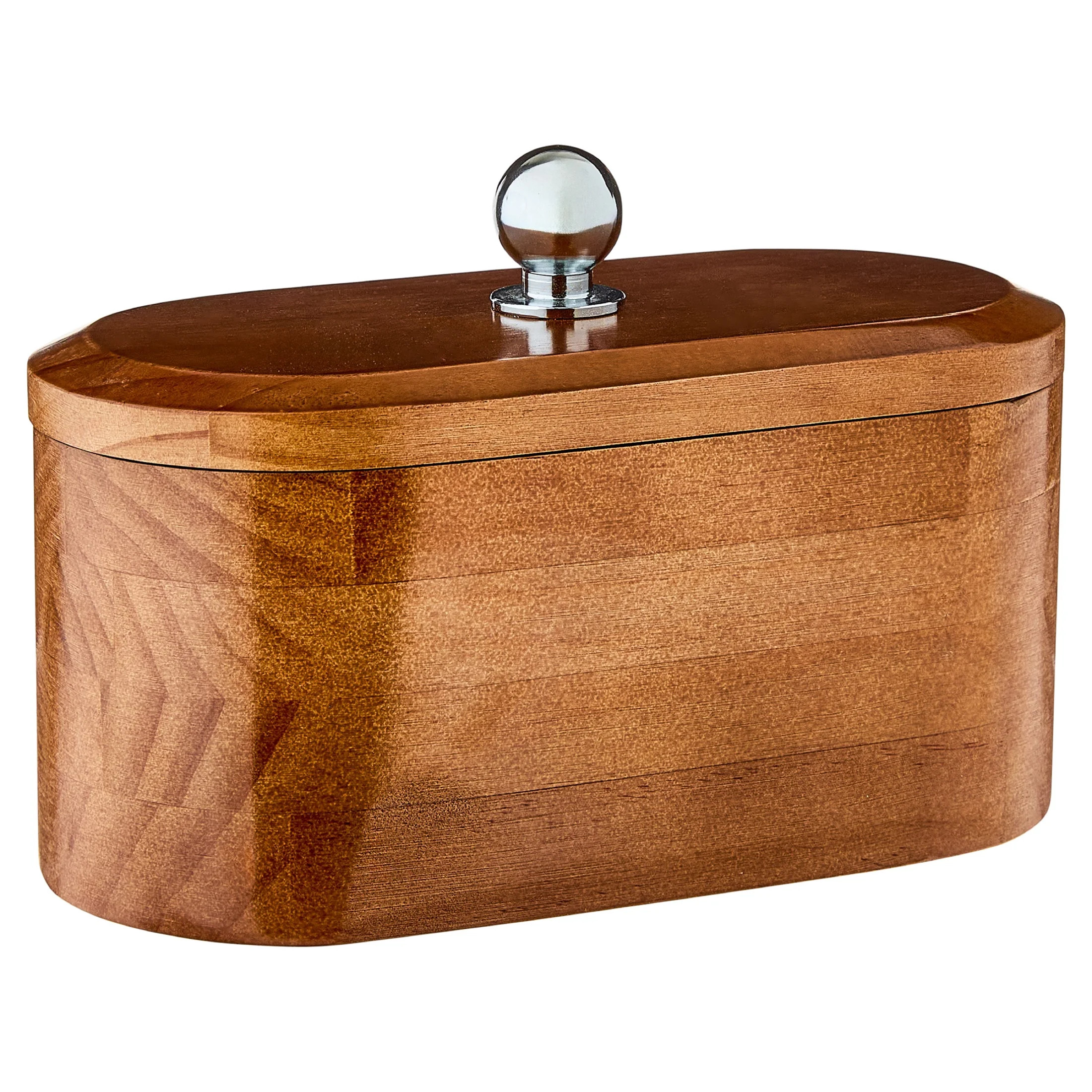 Mainstays Wooden Decorative Tabletop Capsule Box with Chrome Handles | Walmart (US)