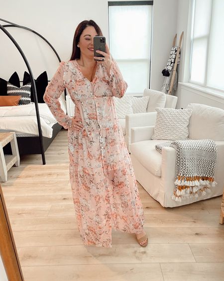 Lauren in a small maxi for petites from Amazon- fits TTS.

#LTKunder50 #LTKstyletip #LTKSeasonal