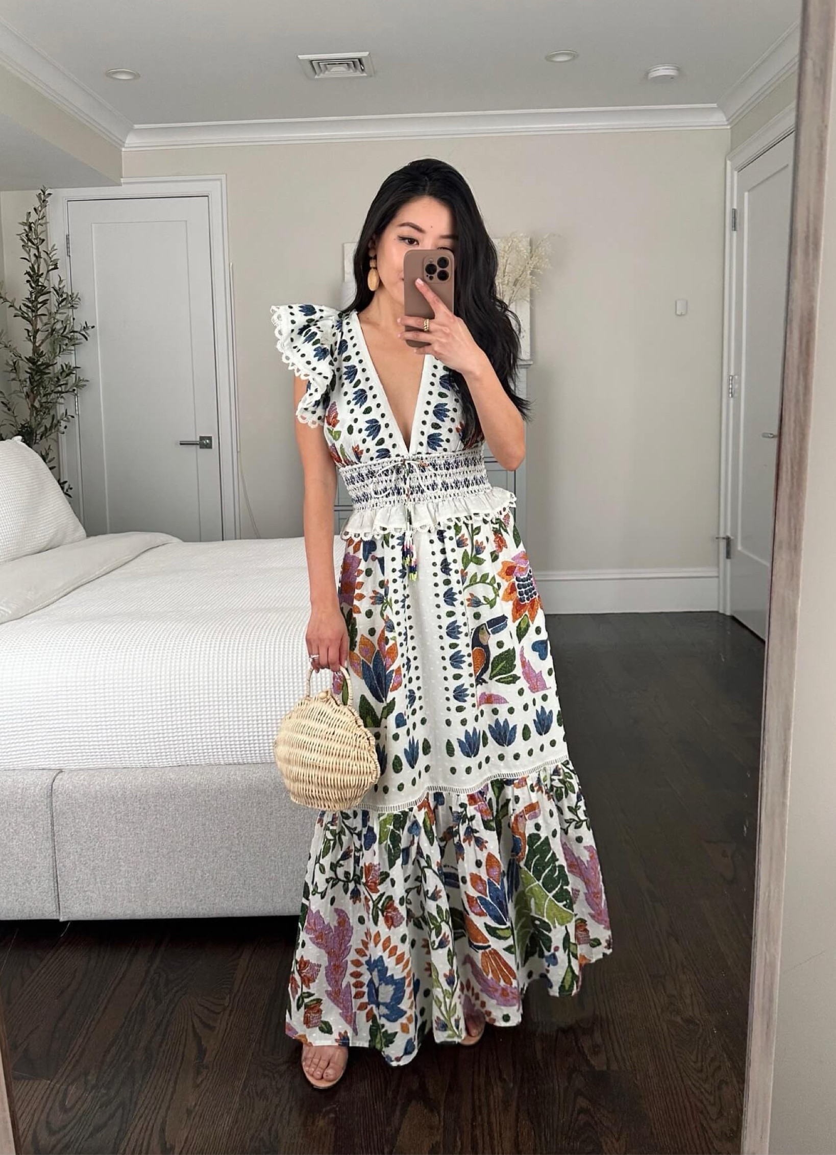 knee length dresses for ladies Printed Halter Neck Maxi Dress – June, Joan & Jenny