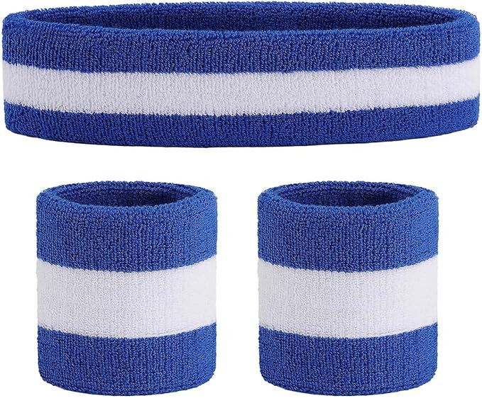 ONUPGO Sweatband Set Sports Headband Wristband Set Sweatbands Terry Cloth Wristband Wrist Sweatba... | Amazon (US)
