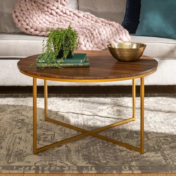Silver Orchid Ipsen 36-inch Round Coffee Table with X-base - 36 x 36 x 19h | Bed Bath & Beyond