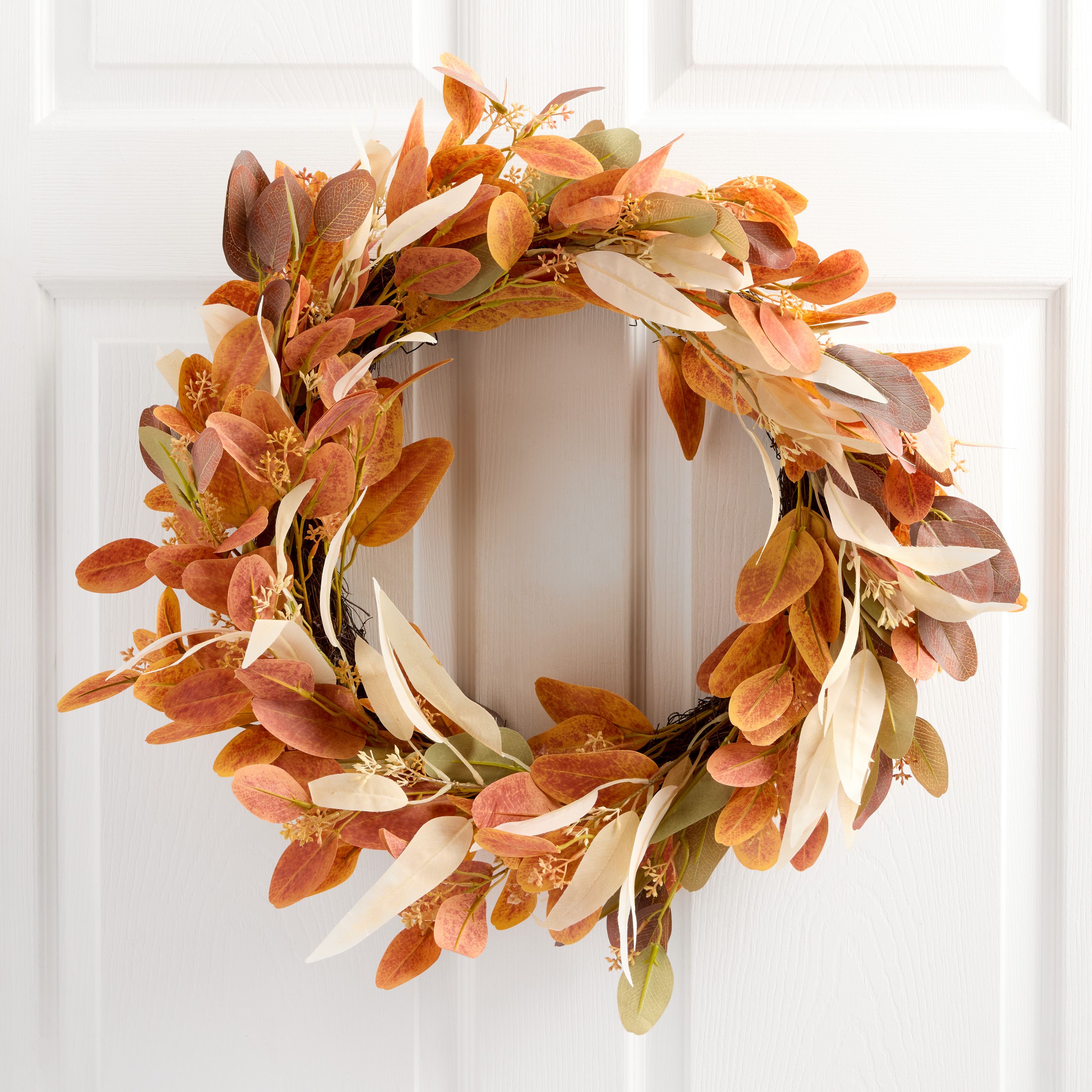 Faux Fall Colors Eucalyptus Wreath | World Market