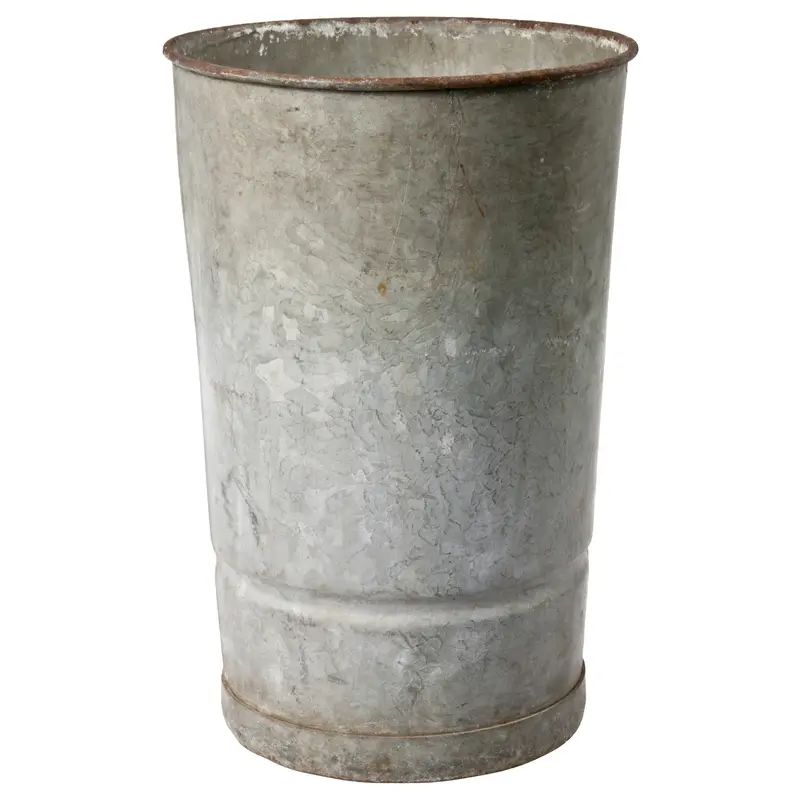 Galvanized Zinc Flower Bucket | Chairish