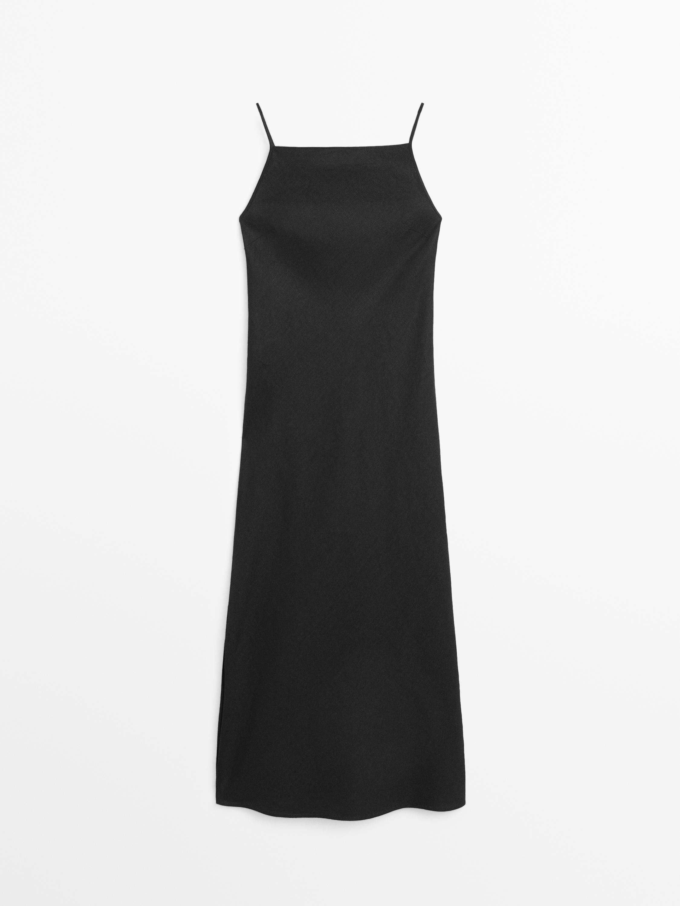 100% linen midi dress | Massimo Dutti UK
