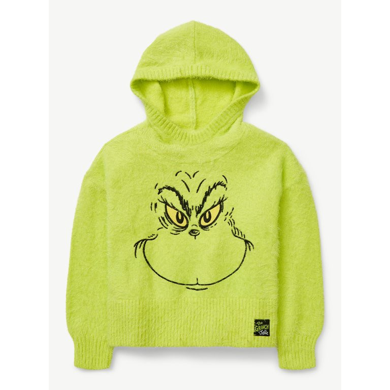 Justice Girls Grinch Hooded Sweater, Sizes XS-XLP | Walmart (US)