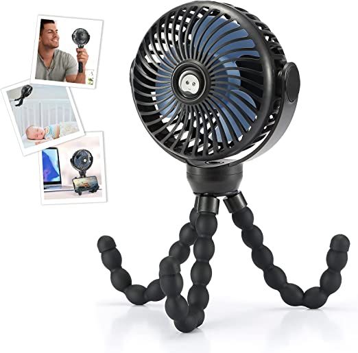 snawowo Upgraded Portable Baby Stroller Fan, 360°Rotate Rechargeable Mini Clip on Fan with Flexi... | Amazon (US)