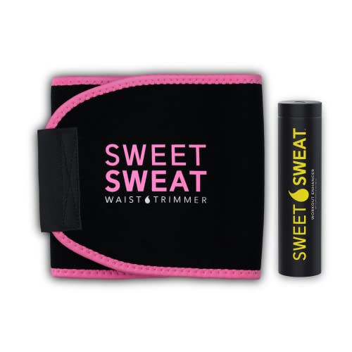 Sports Research Sweet Sweat Original Waist Trimmer (Pink, Medium) & Sweet Sweat Original Stick (6.4oz) Bundle | Amazon (US)