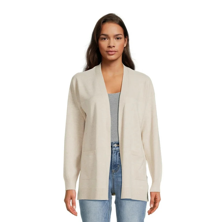 Time and Tru Women's Lightweight Open Front Cardigan | Walmart (US)