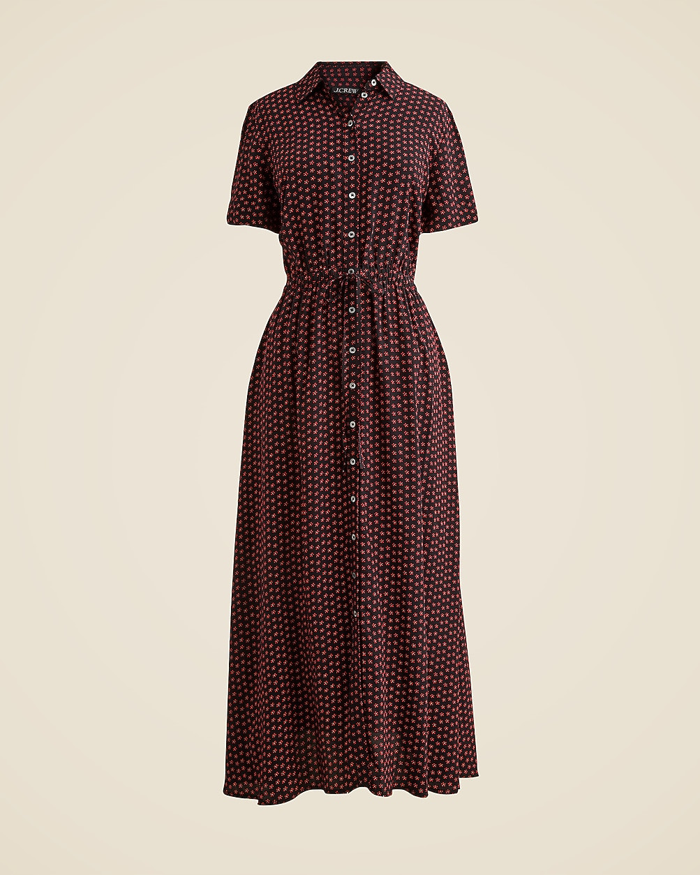 Cerise shirt-dress in floral crepe de chine | J. Crew US