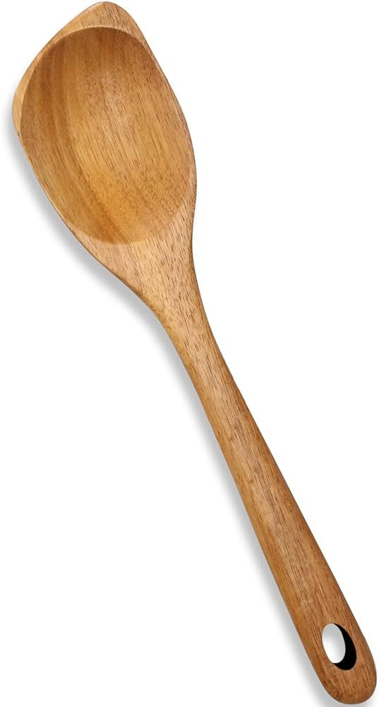 Large Wooden Spoons for Cooking Spatula Mixing Serving Spoon Acacia Best Wood Corner Spoon Non-St... | Amazon (US)