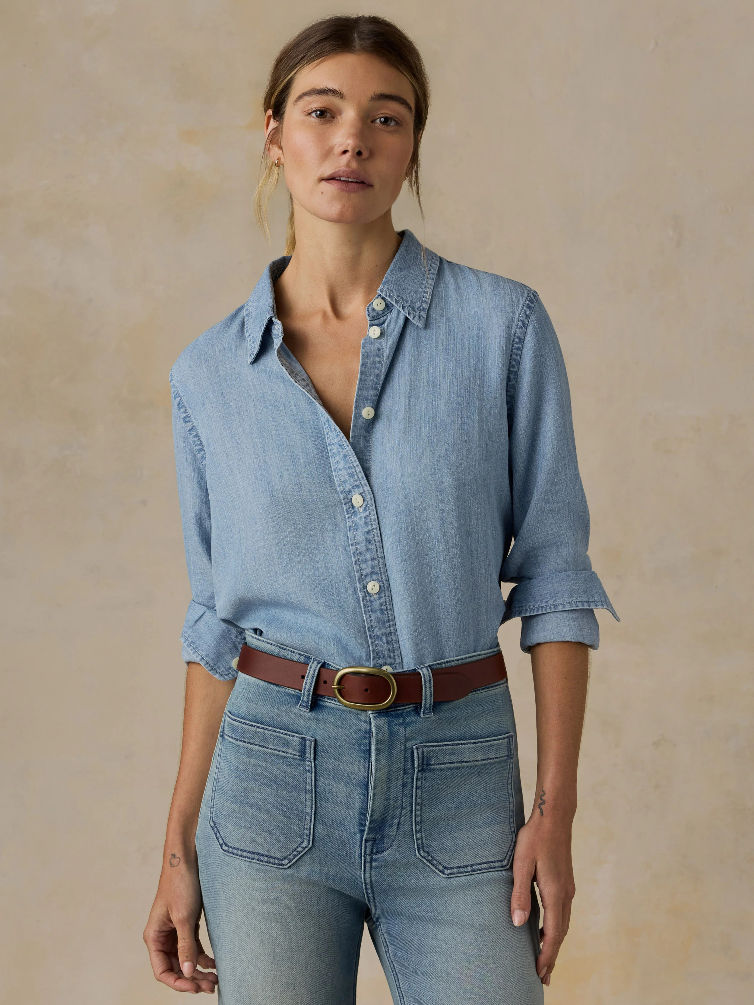 Tried & True Chambray Shirt - Mid Wash | Faherty