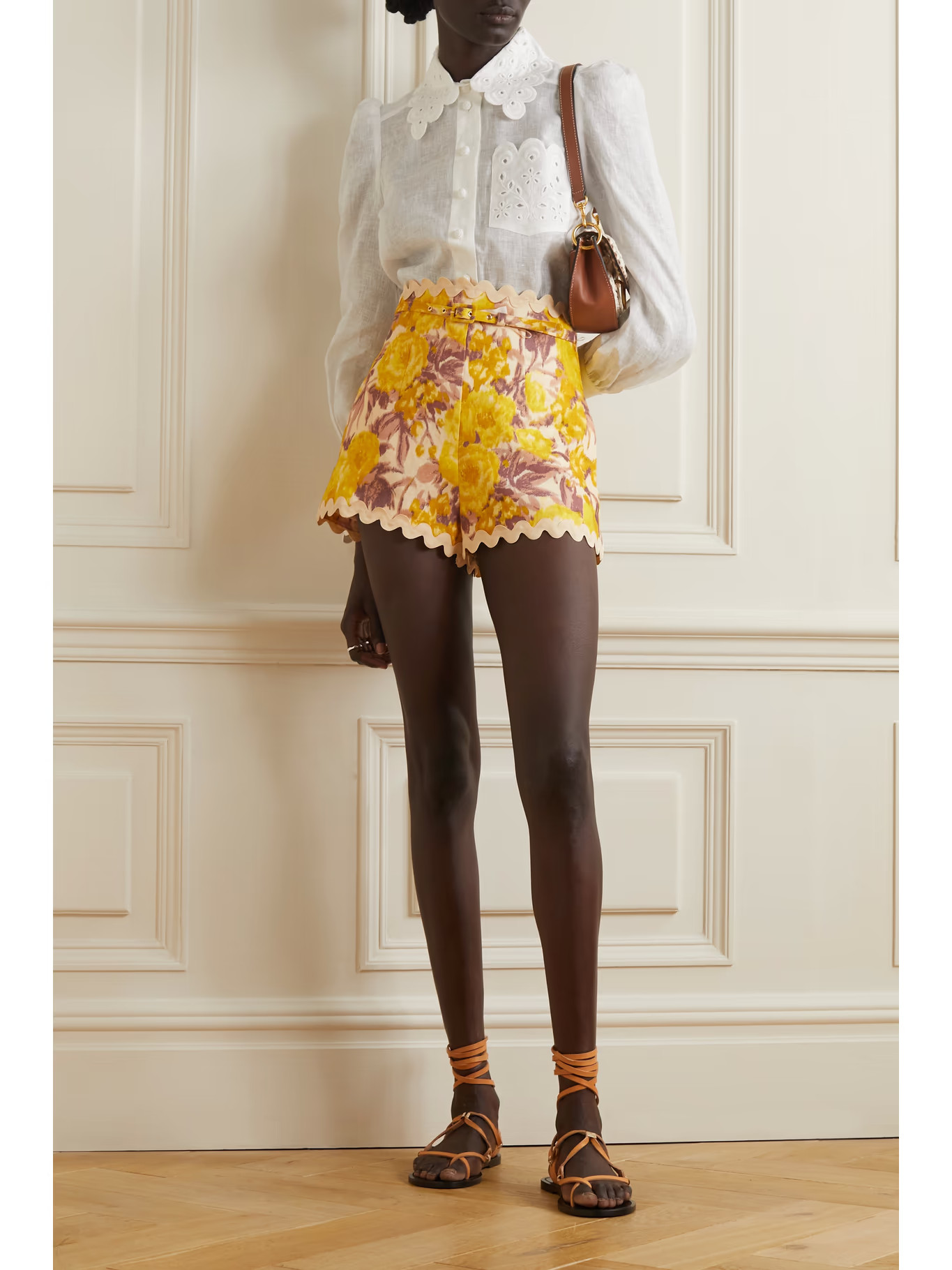 High Tide ric rac-trimmed floral-print linen shorts | NET-A-PORTER (US)