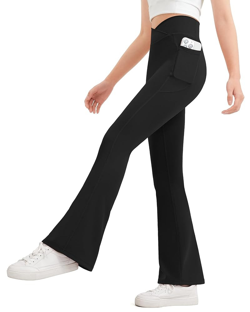 JOCMIC Girls Flare Leggings Kids Bell Bottom High Waisted Dance Yoga Flared Pants | Amazon (US)