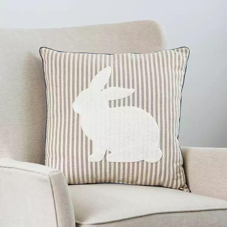 Easter Bunny Country Stripe Throw Pillow | Kirkland's Home