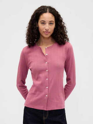 Pointelle Button-Up Top | Gap Factory