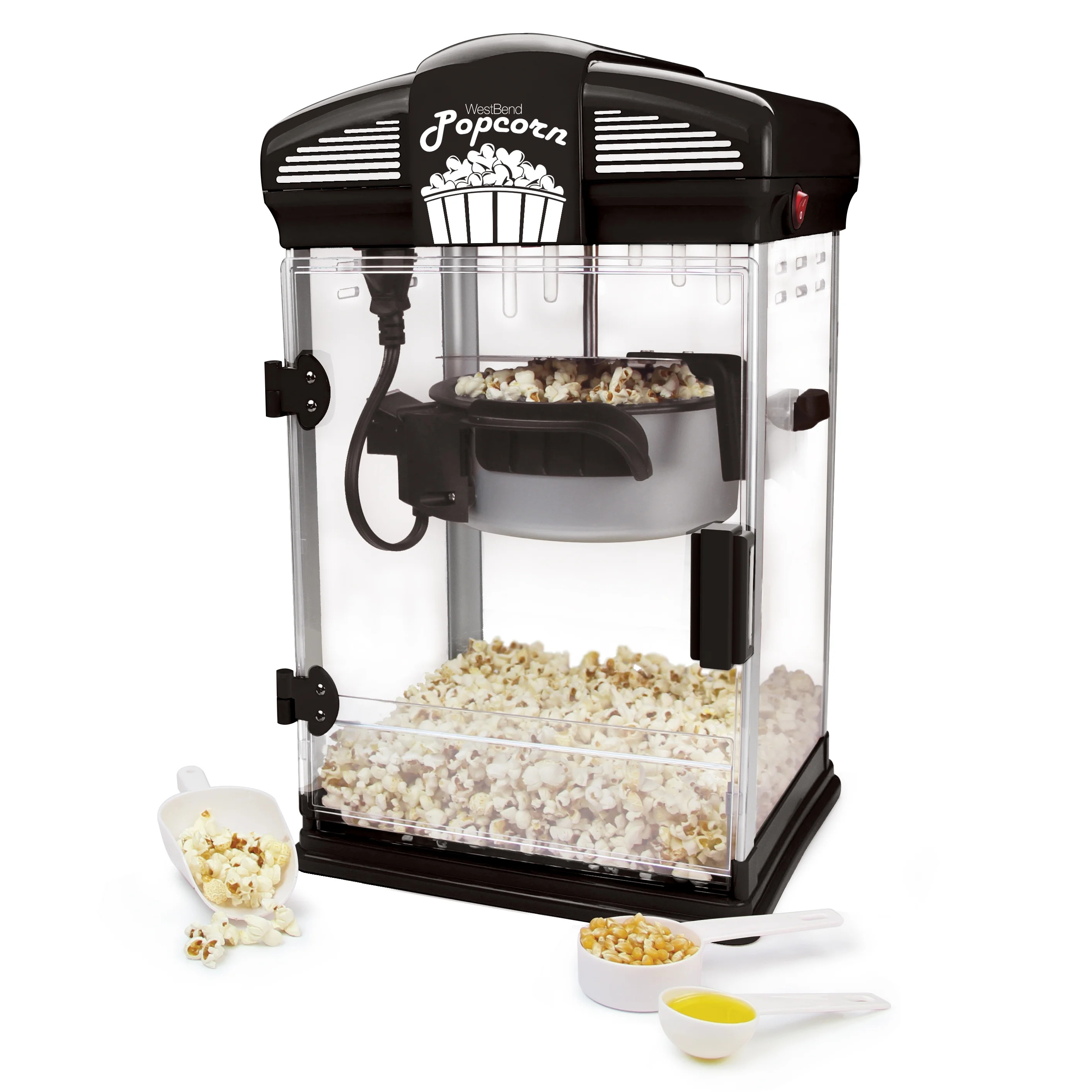 West Bend 82515B Hot Oil Theater Style Popper Machine with Nonstick Kettle Includes Measuring Cup... | Walmart (US)