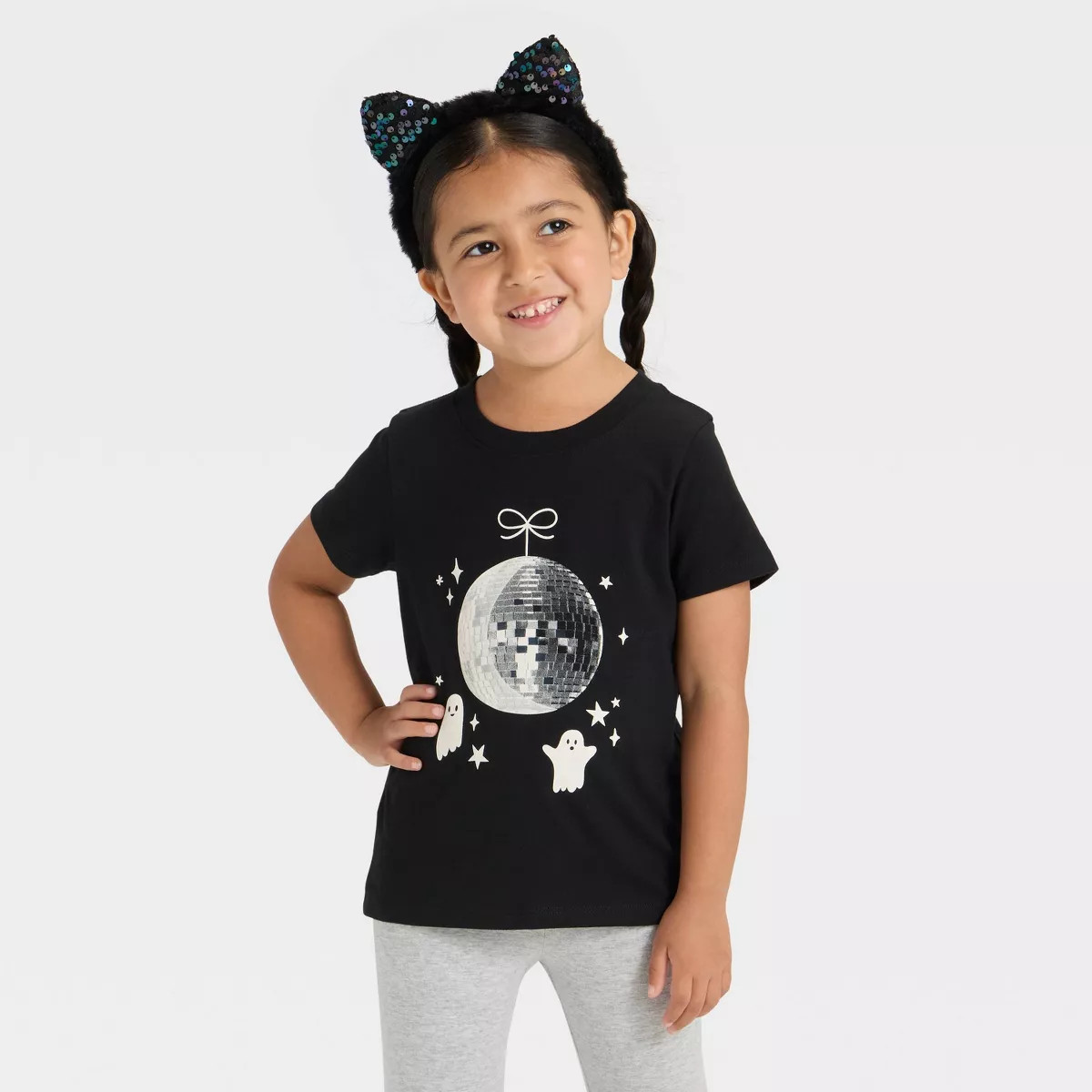 Toddler Girls' Short Sleeve Halloween Graphic T-Shirt - Cat & Jack™ Black 4T | Target