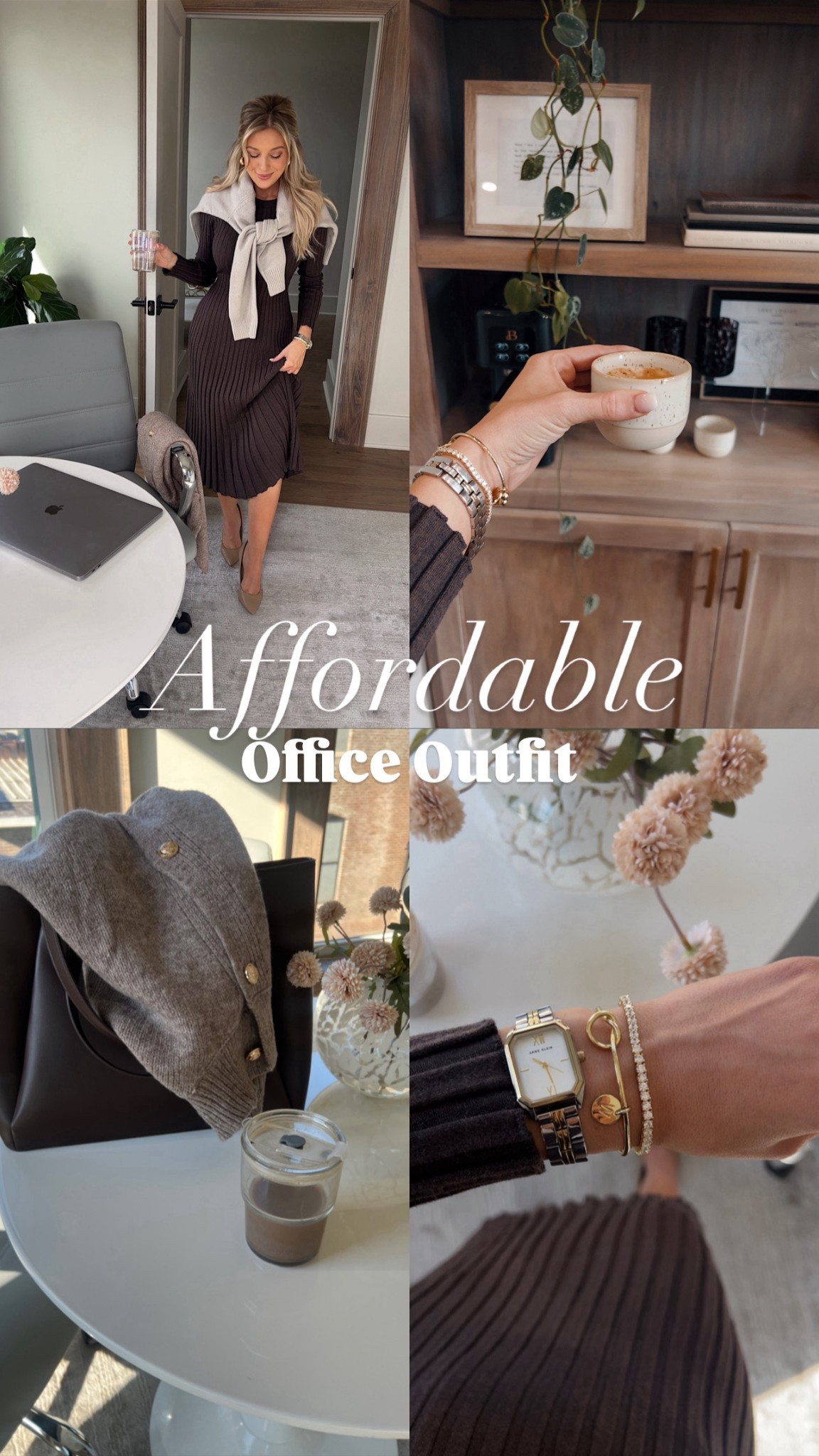 Affordable office outfit for winter 🫶🏻 this knit midi dress is GORGEOUS! 10/10! Wearing XS! 

#LTKFindsUnder50 #LTKWorkwear