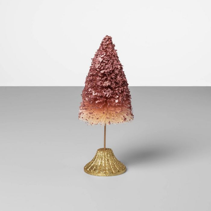 9.5" x 4" Bottle Brush Christmas Tree Pink/Gold - Opalhouse™ | Target