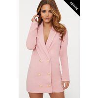 Petite Dusky Pink Gold Button Blazer Dress | PrettyLittleThing US