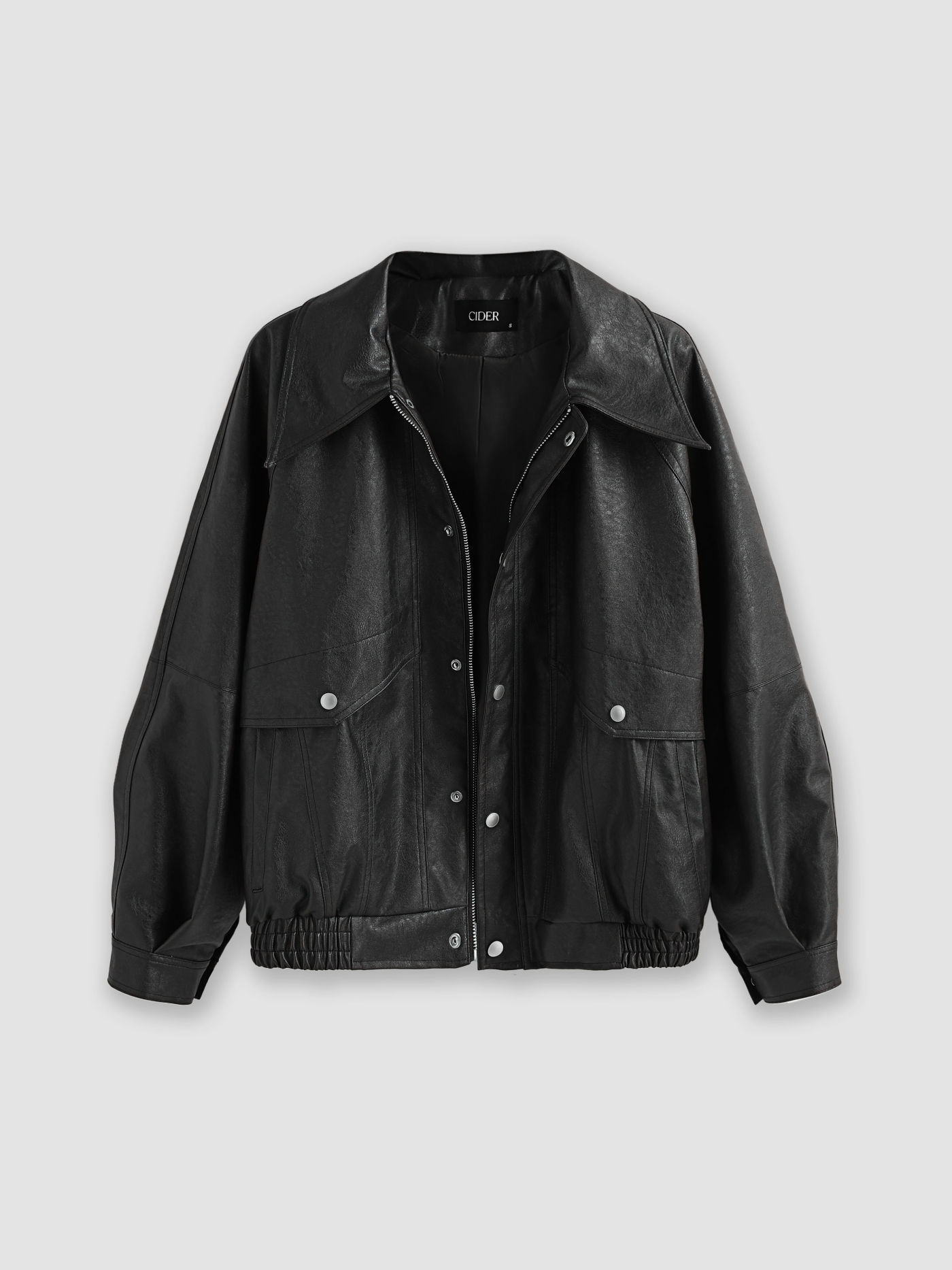 Festival Outfits Faux Leather Faux Leather Zipper Jacket For Daily Casual | Cider