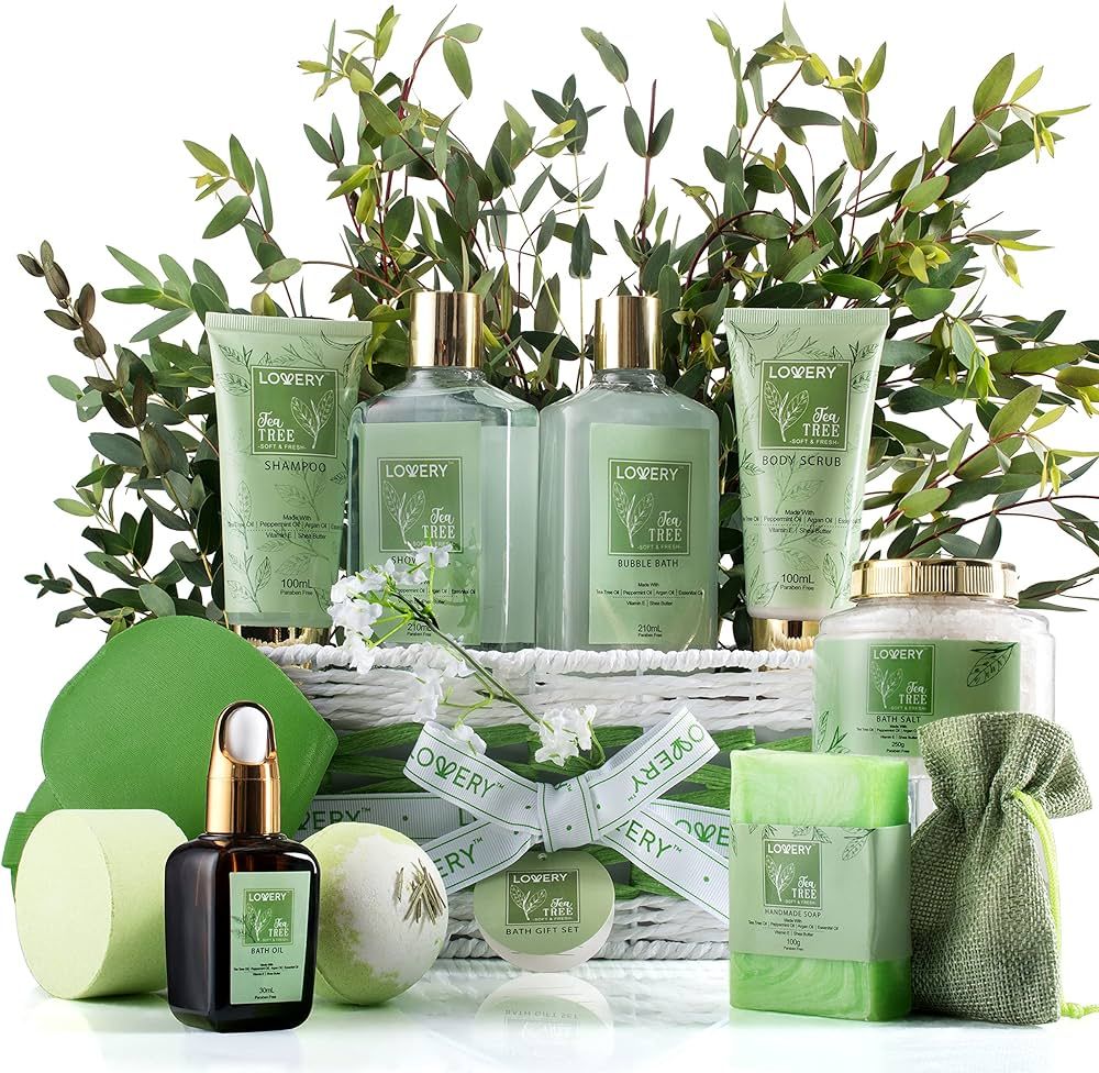 Christmas Tea Tree Bath Set - Home Spa Set with Calming Mint Fragrance – 15 pc Relaxation Gift ... | Amazon (US)