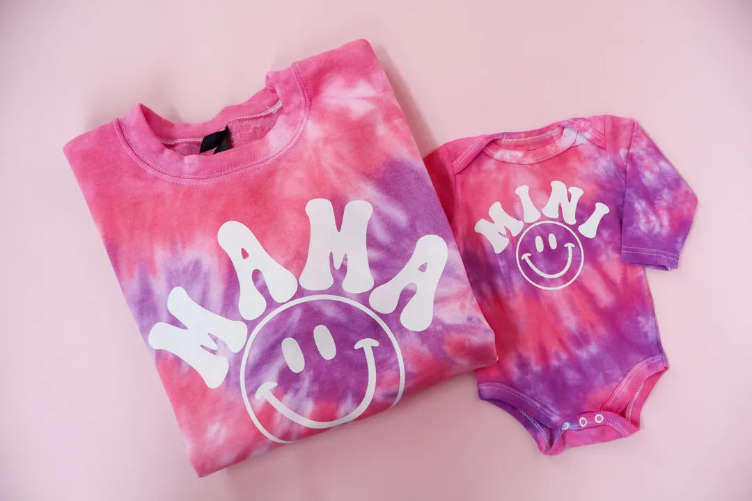 Mama and Mini Tie-Dye Sweatshirts, Christmas Gift Mom and Daughter, Mommy & Me Sweaters | Etsy (US)