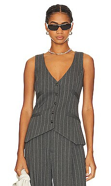Smythe Waistcoat in Grey Pinstripe from Revolve.com | Revolve Clothing (Global)
