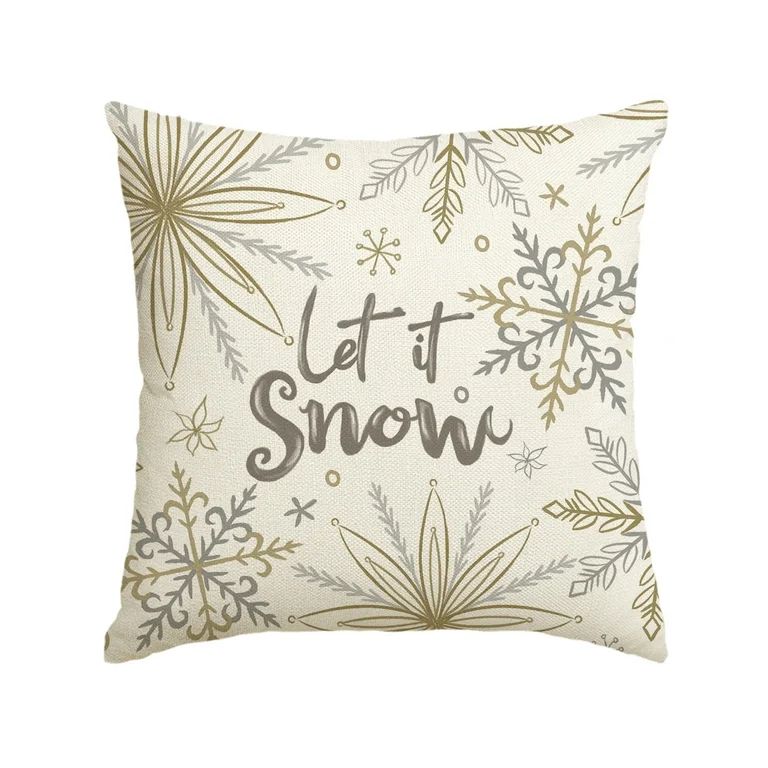 Artoid Mode Let It Snow Christmas Snowflake Throw Pillow Cover, 18 x 18 Inch Winter Holiday Cushi... | Walmart (US)