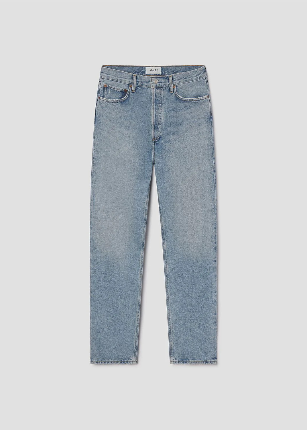 90's Pinch Waist High Rise Straight Long in Force | AGOLDE