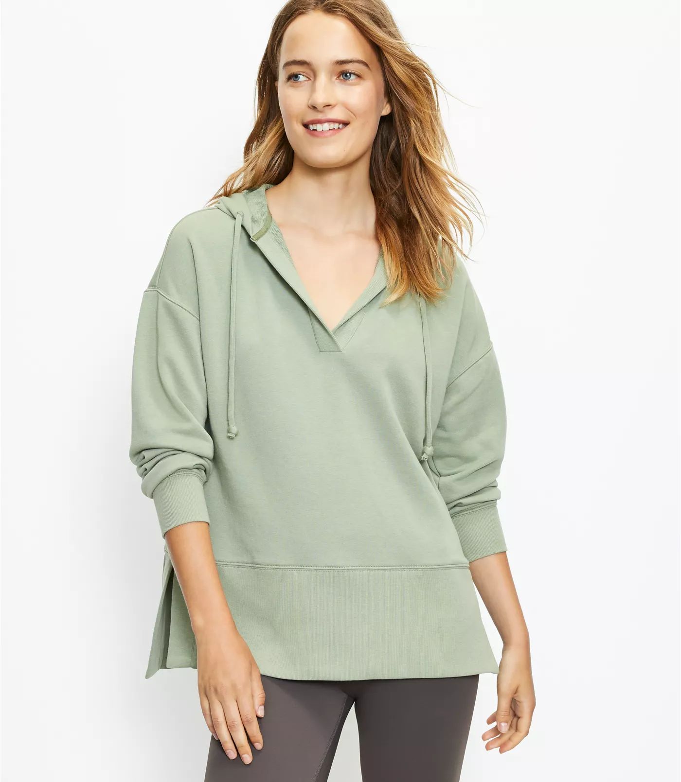 Lou & Grey Cozy Cotton Terry Tunic Hoodie | LOFT