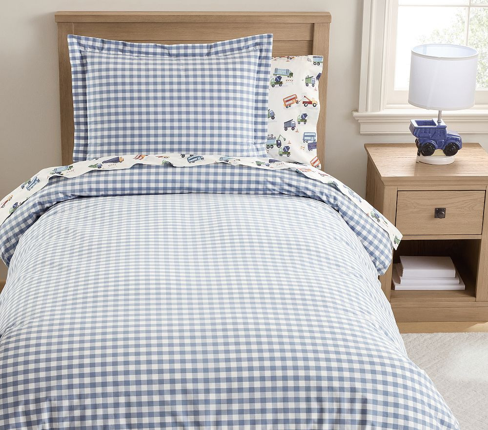 Check Organic Duvet Cover & Shams | Pottery Barn Kids