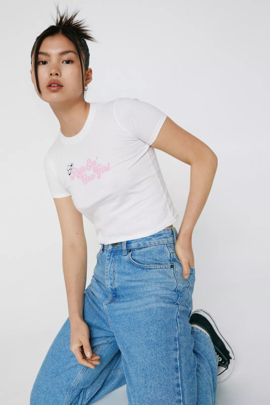 Western Slogan Fitted Graphic T-shirt | NastyGal (UK, IE)
