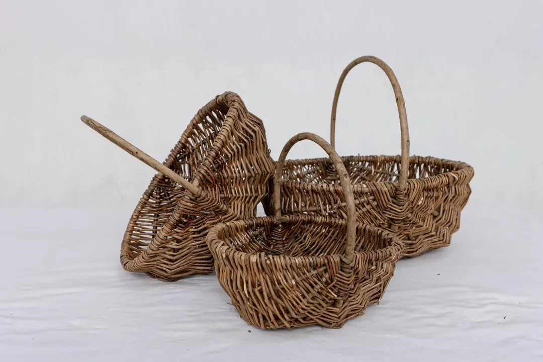 Handwoven Willow Basket Set: Rustic Farmhouse Decor, Nesting Design - Etsy | Etsy (US)