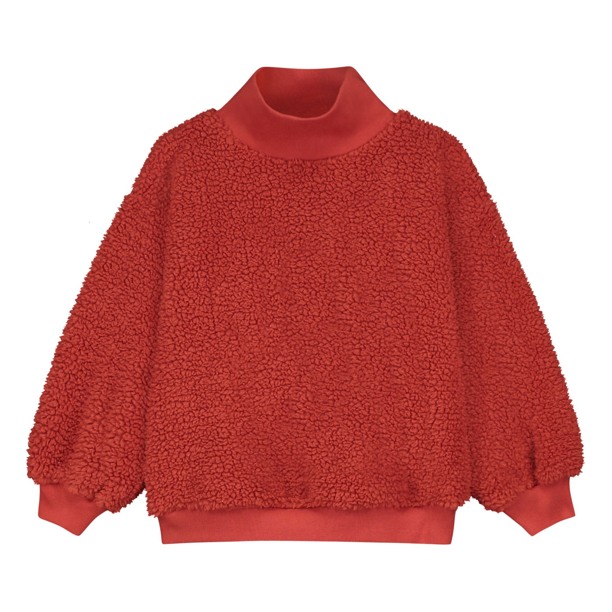 Juno Sherpa Roll Neck Sweater | Red | Smallable