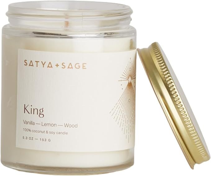 Satya+Sage Luxury Aesthetic Scented Candle (King, 5oz – Vetiver, Citrus, 29 Hours) | All Natura... | Amazon (US)