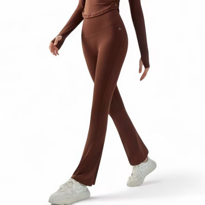 Anna-Kaci Active Women's High Waist Flare Leggings with Stretch Fit - Medium, Brown | Target