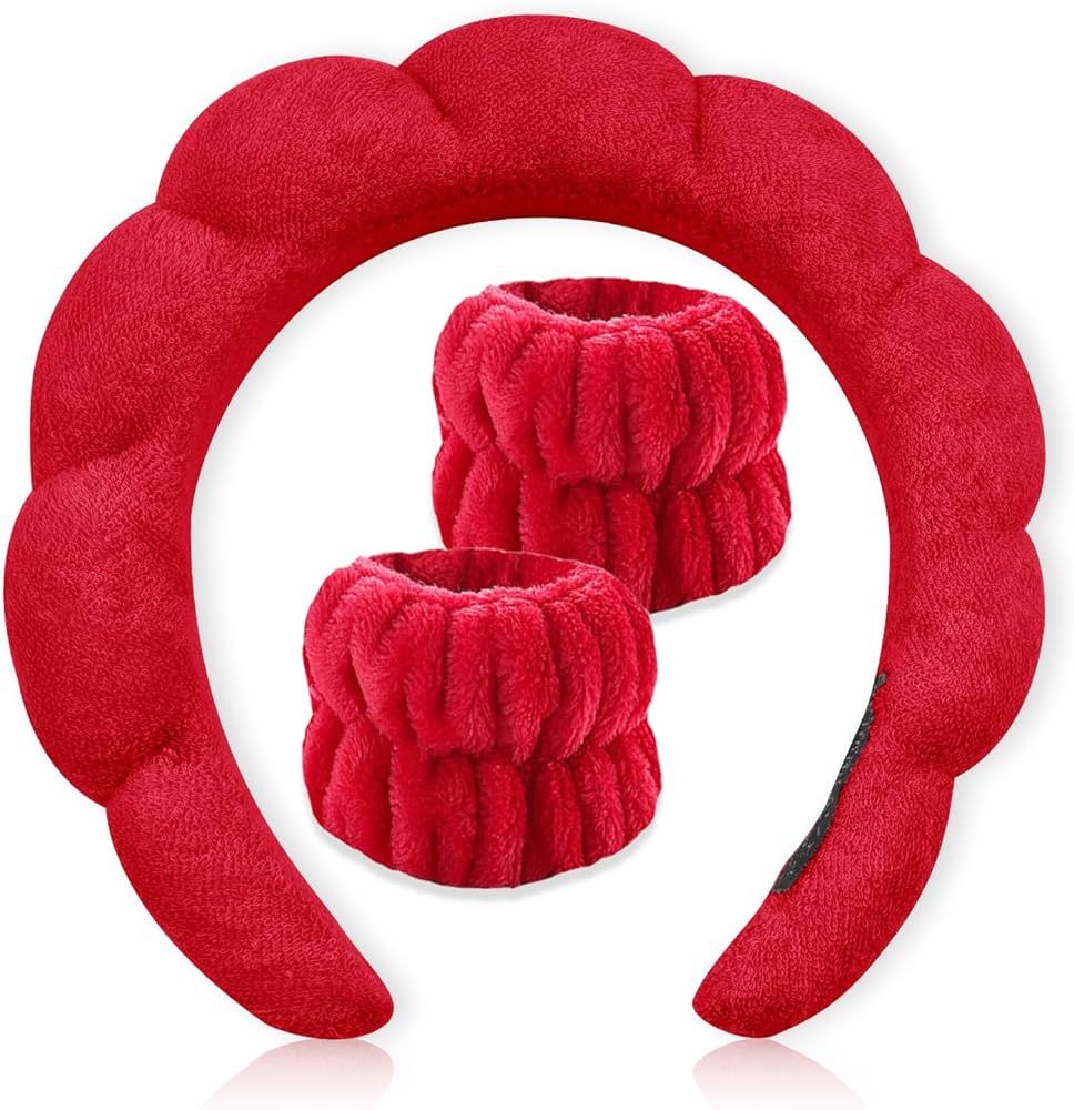 BLAAROOM Spa Headband & Wristband Set for Women Soft Sponge Terry Towel Cloth Hairband for Washin... | Amazon (US)