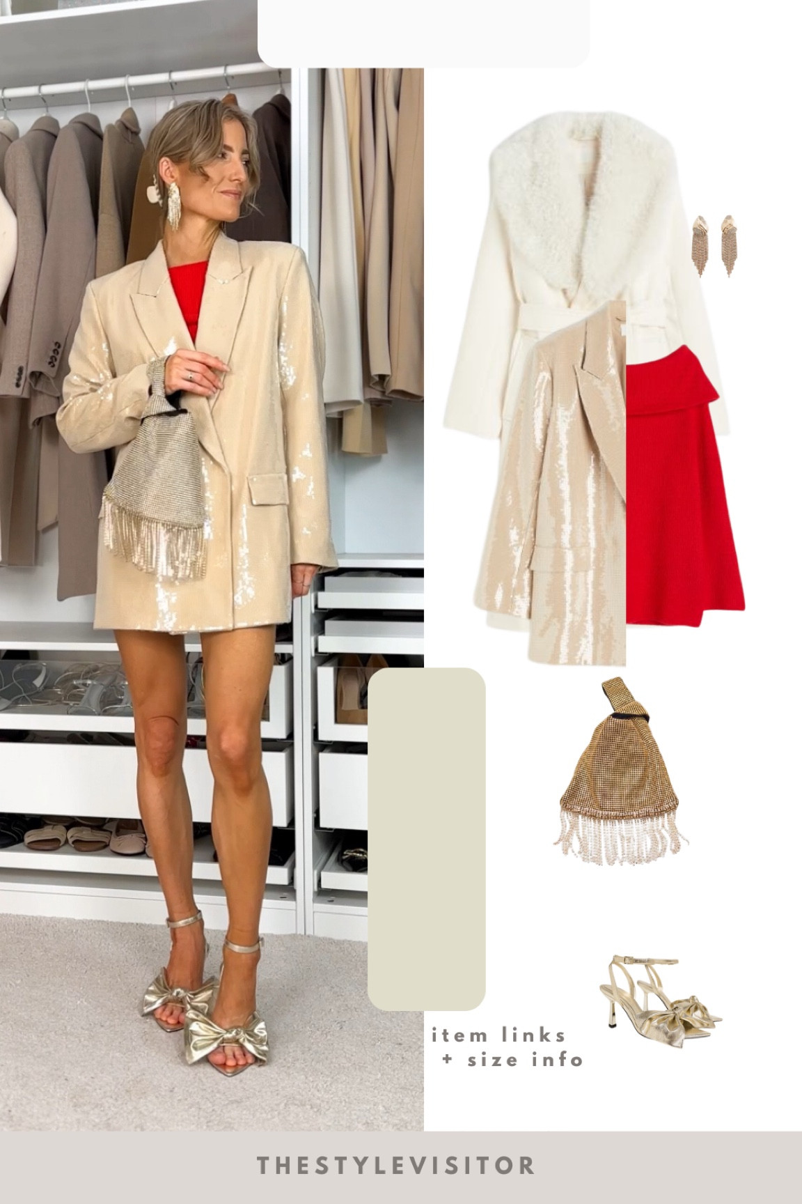 Christmas outfit idea ❤️ Wearing sequin blazer in s for an oversized dress like look, off shoulder jumper in m, runs tts but wore it as a dress. 

#LTKgift

Read the size guide/size reviews to pick the right size.

Leave a 🖤 to favorite this post and come back later to shop


Christmas party outfit, satin maxi skirt, golden skirt, red top, red blouse, red diamant bag, holiday outfit, gold sequin bag, &otherstories, sequin blazer, rhinestone bag, gold bag, red jumper, red off shoulder jumperr

#LTKparties #LTKHoliday #LTKstyletip