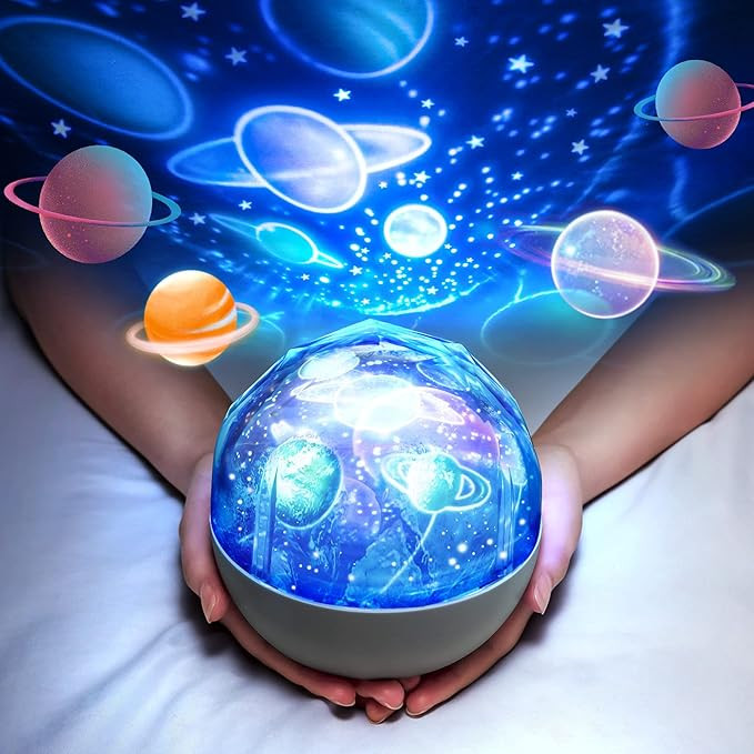 Solar System for Kids Projector Night Light, 360°Rotating+5 Films Planet Space Projector for Bed... | Amazon (US)