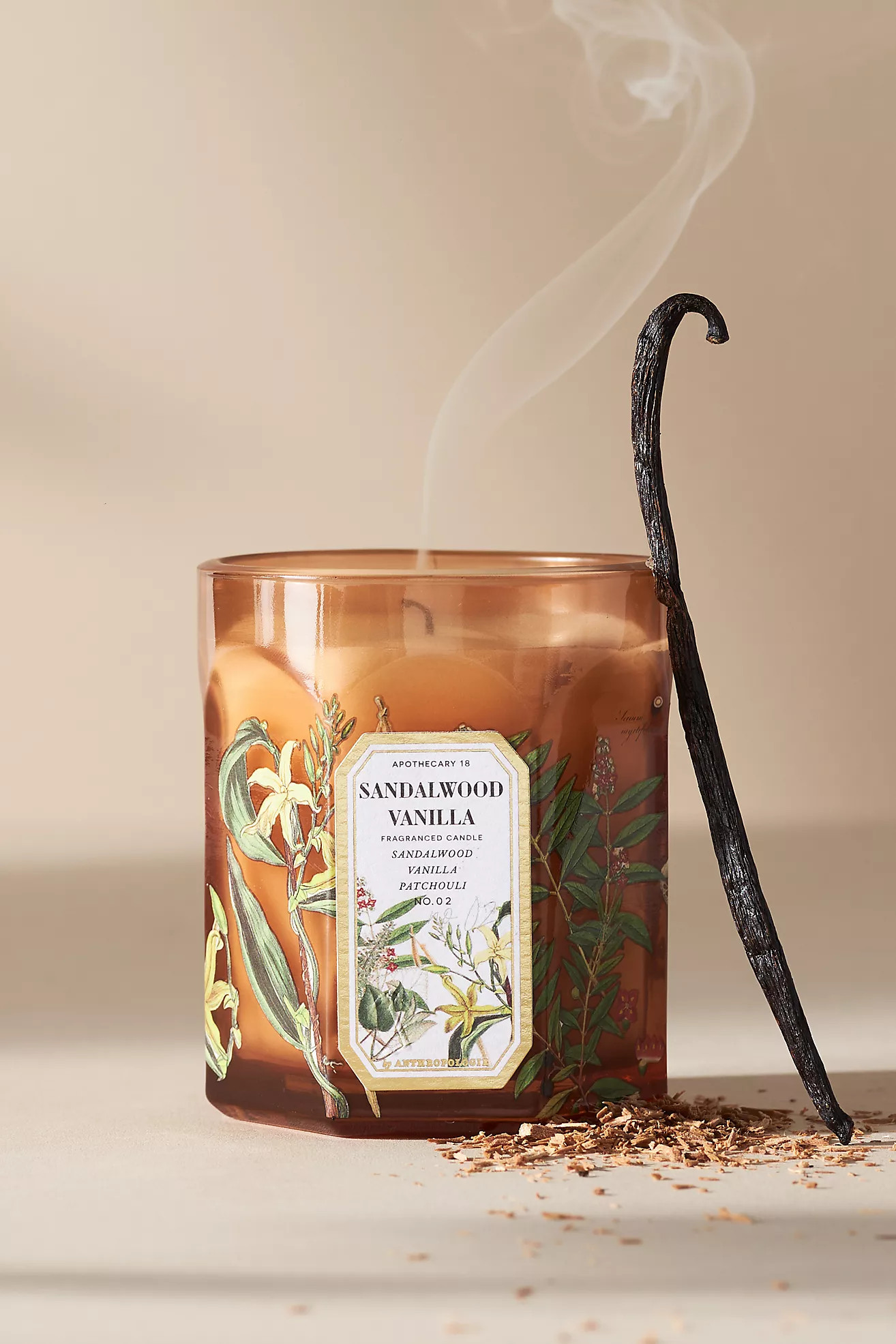 Apothecary 18 Woody Sandalwood Vanilla Small Glass Candle | Anthropologie (US)