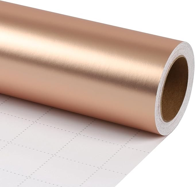 LaRibbons Christmas Wrapping Paper, Matte Metal Champagne Solid Color Paper Roll - 30 Inch x 33 F... | Amazon (US)