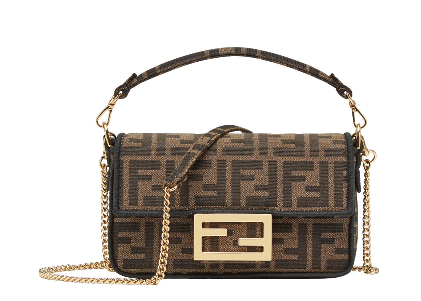 Women's Fendi Baguette Mini Jacquard FF Fabric Bag in Brown | StockX