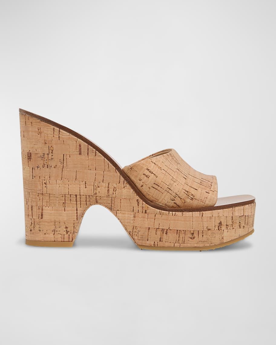 Paulita Cork Platform Slide Sandals | Neiman Marcus