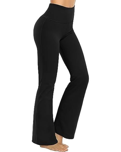 AFITNE Women's Bootcut Yoga Pants with Pockets, High Waist Workout Bootleg Yoga Pants Tummy Contr... | Amazon (US)